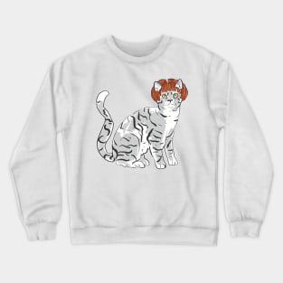 Cat in Ginger Wig Crewneck Sweatshirt